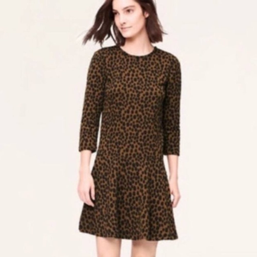 Ann Taylor Loft Jacquard Flare Dress Size S